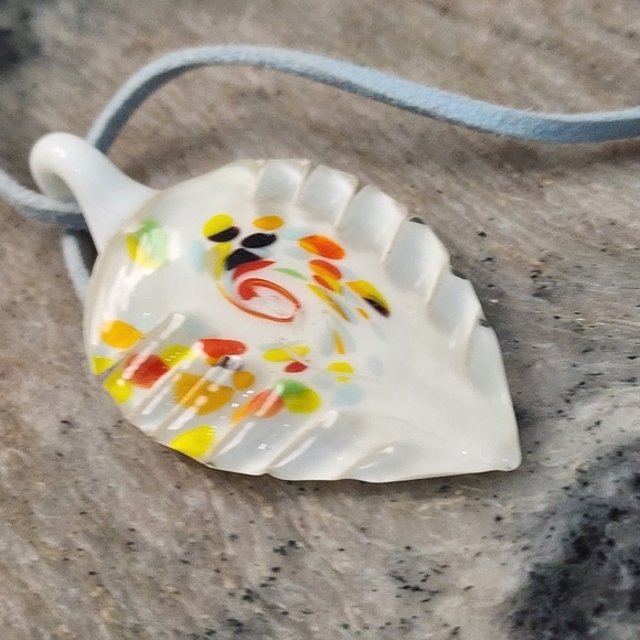 Colorful Glass Leaf Pendant - Picture 5 of 6